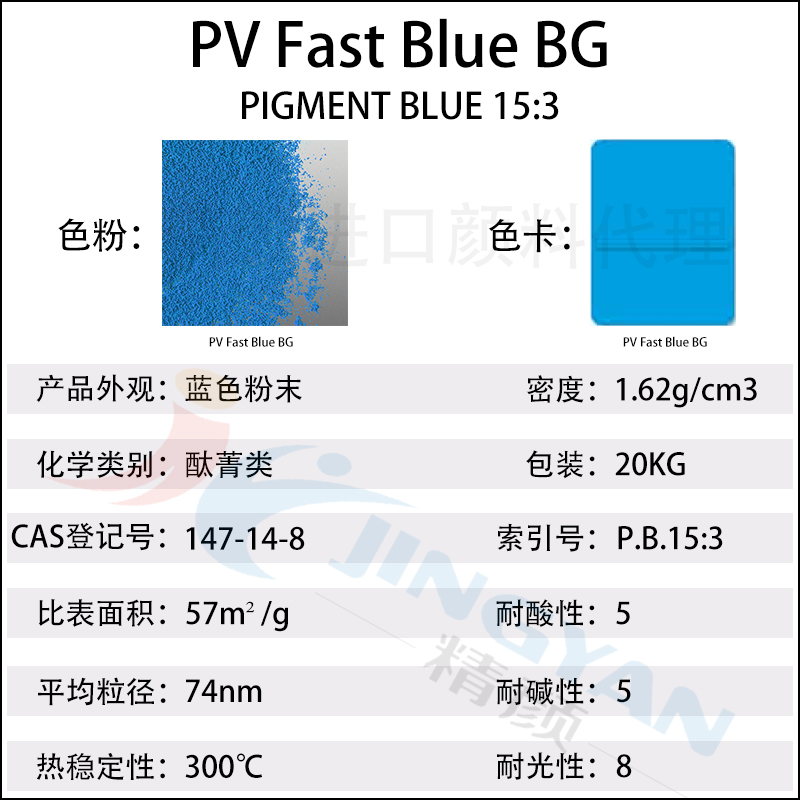 科萊恩PV Fast Blue BG酞菁藍(lán)有機(jī)顏料物理性能